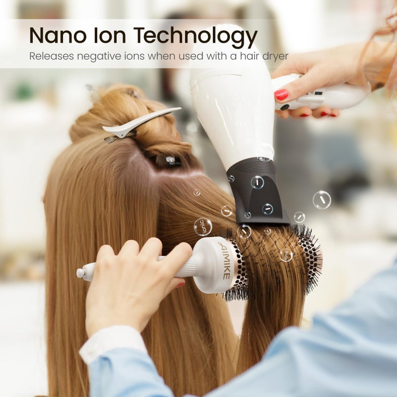 AIMIKE NaturaVol Round Brush for Blow Out, Large Round Hair Brush for Fine Hair with Nano Thermal Ceramic Tech, for Blow Drying & Styling, Adds Volume & Smoothness (2.1 Inch Barrel, 3 Inch Bristle) - Image 5
