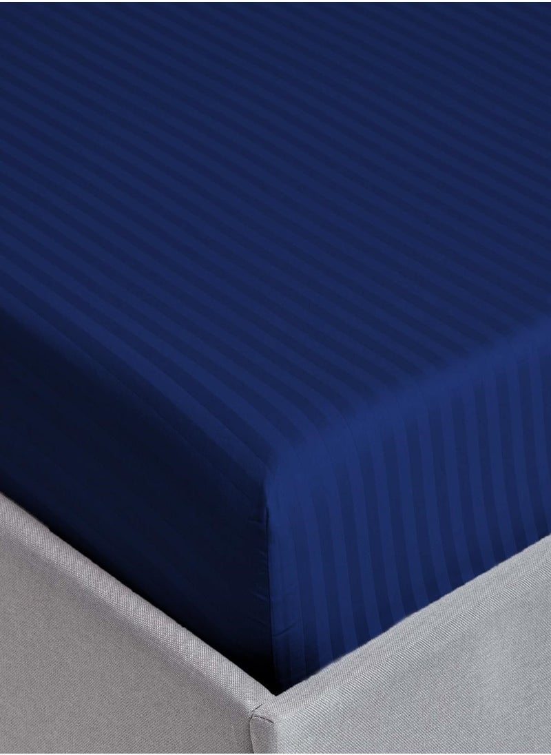 MAXQON - Fitted Elastic Bedsheet Set With Pillow Covers, King/Queen/Double/Single Sizes, Color Blue - Image 1