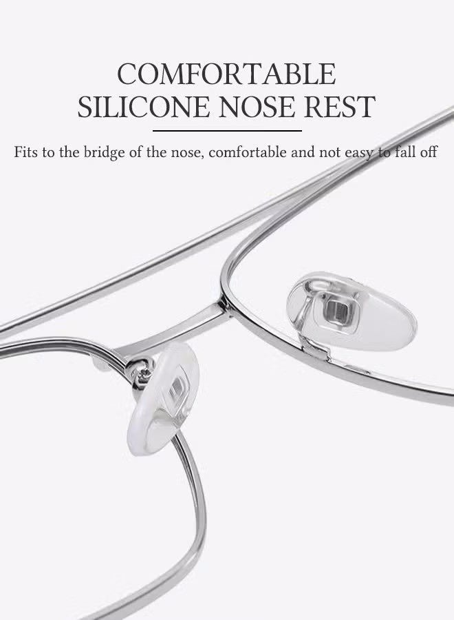 HY Blue Light Blocking Glasses Blue Light Filter Computer Reading Gaming TV Phones Oversized Eyeglasses Fashion Anti Eyestrain Headache Eyewear Eyeglasses Anti Glare for Women Men (Black Silver) - Image 3