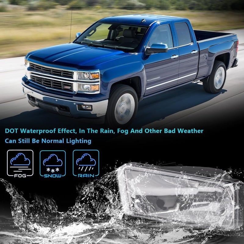 PIT66 Front Bumper Fog Light for Chevy and GMC Vehicles - Clear Lens, 2PCS - Image 5