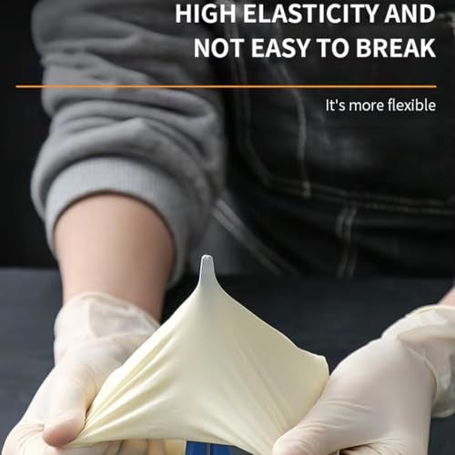 adbeni Disposable Latex Gloves | Food Handling | Powder Free | Premium | for Medical Examination, Kitchen, Cleaning, Cooking, Salon, Spa, Gardening, Travel & Grooming | Stretchable Fit | Pack of 50 - Image 3