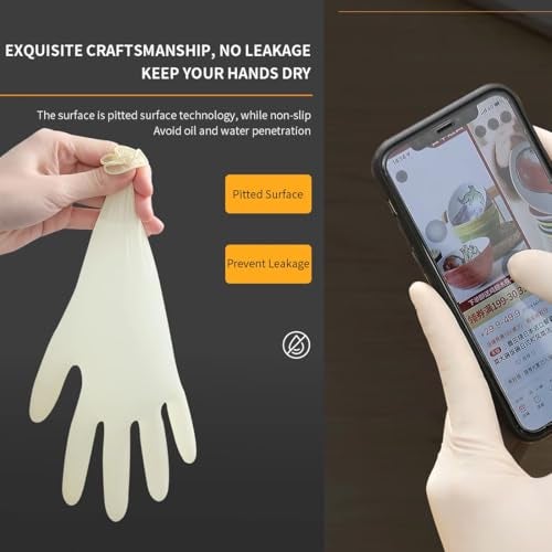 adbeni Disposable Latex Gloves | Food Handling | Powder Free | Premium | for Medical Examination, Kitchen, Cleaning, Cooking, Salon, Spa, Gardening, Travel & Grooming | Stretchable Fit | Pack of 50 - Image 5