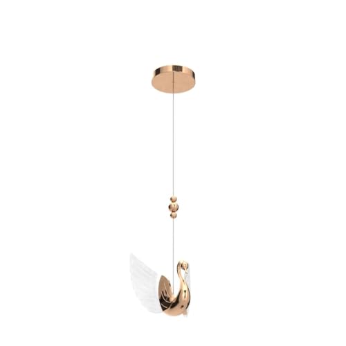 CITRA LED Rose Gold Swan Bedside Hanging Pendant Ceiling Lamp Light Fixture - Warm White - Image 4