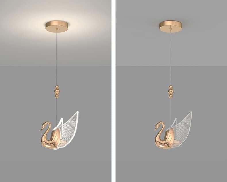 CITRA LED Rose Gold Swan Bedside Hanging Pendant Ceiling Lamp Light Fixture - Warm White - Image 3