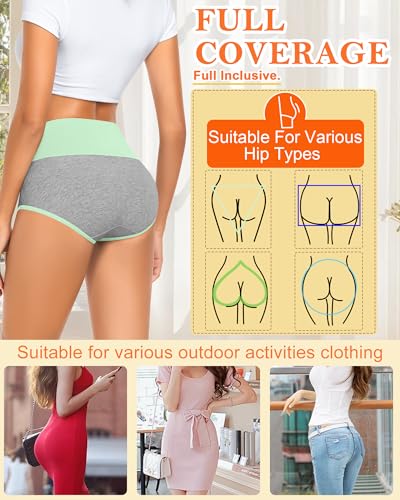 MISSWHO Womens For Underwear Full Coverage Cotton Panties Soft Comfortable For Stretch Briefs Breathable Ladies 5 Pack Medium - Image 4