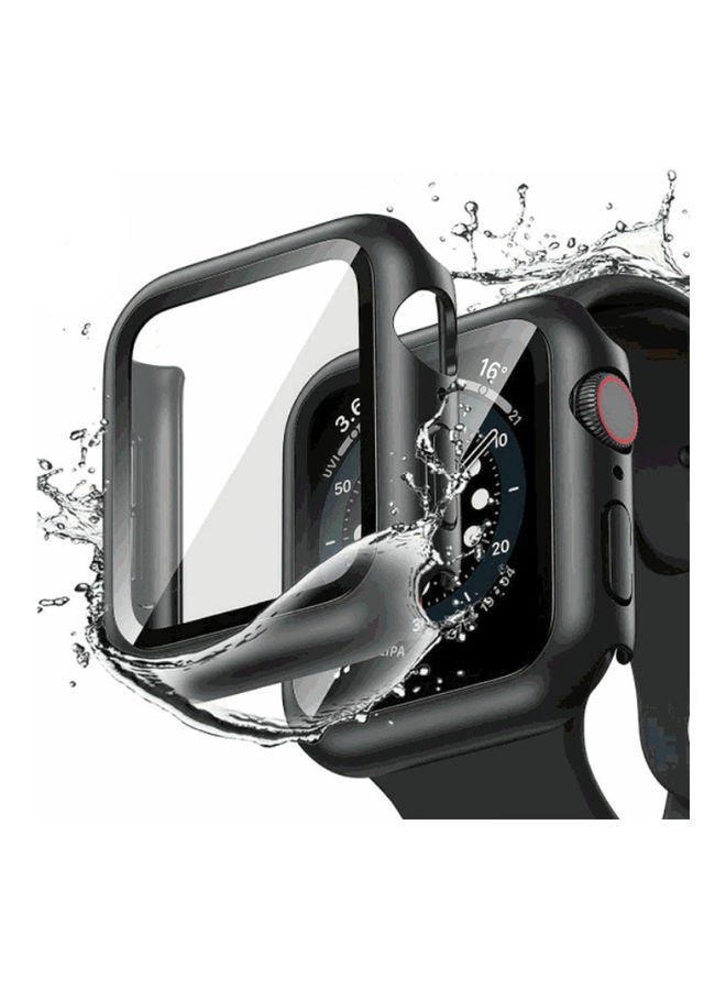 NIBEMINENT Toughed Film Protective Case Suitable For Apple Watch 1/2/3/4/5/6 Generation 42mm Pink  - Image 4