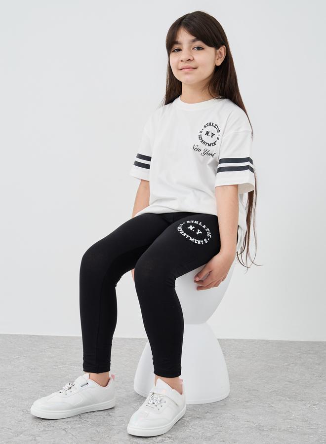 Styli Styli Printed Oversized T-Shirt and Leggings Set  - Image 1