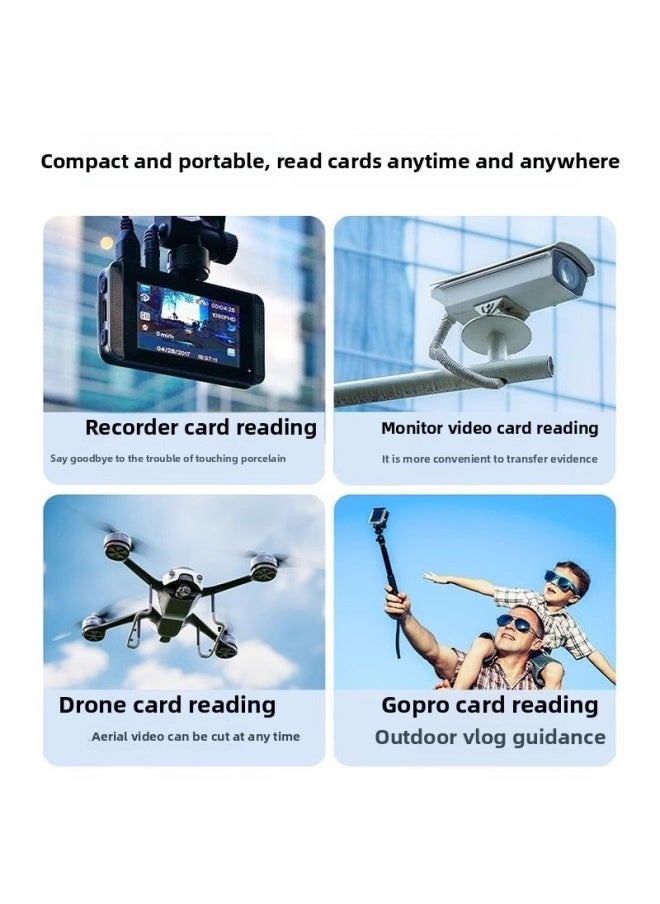 Generic - Multi-function Card Reader All-in-one High-speed Camera Sd Card TF Card MS Card M2 Card U Disk Charging Mobile Phone OTG Universal-Color:Typec Six-in-one [ms] Metal Model [supports Tf Card/sd Card/m2 Card/ms Card/u Disk/typec Power Supply] Card Reader/hand - Image 1