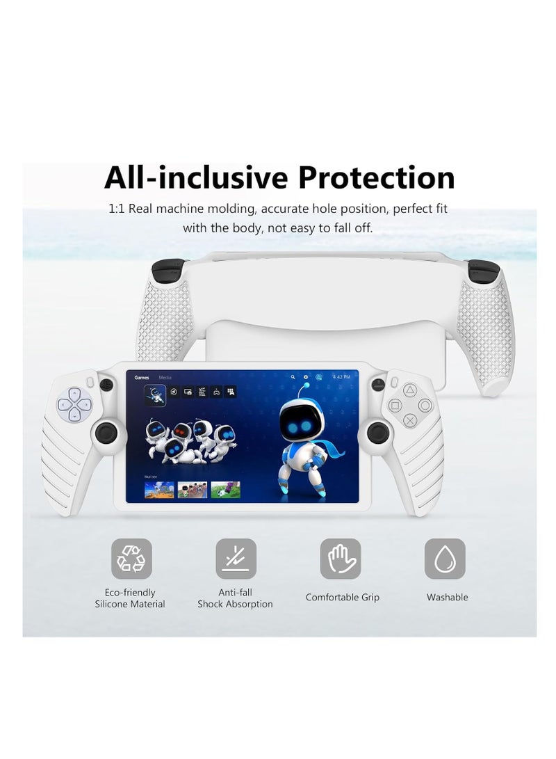 SOLARAE Protective Case for Playstation Portal, Silicone Case Cover All-Around Protection and Non-Slip Thumb Grips Accessories for Playstation Remote Player Playstation Portal Case (White) - Image 2