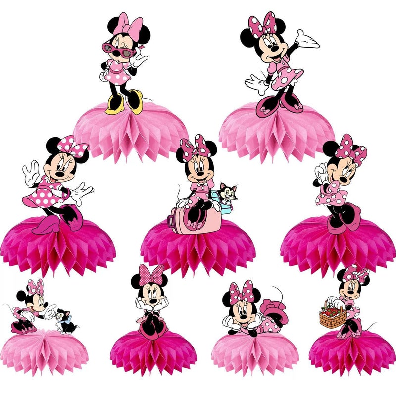 Trifoot Cartoon Birthday Decorations, Cute Honeycomb Table Centerpiece, 3D Table Decorations Birthday Party Supplies Party Decorations (Pink) - Image 2