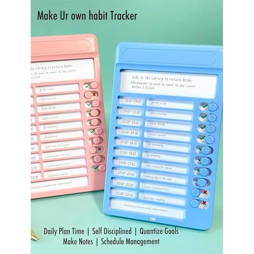 ZIVIK Habit Tracker Daily Planner Board for Kids & Adults | Reusable To-Do List Chore Chart with 15 Detachable Cards, Weekly Record & Motivation Paper | Plastic Checklist Routine Planner (Blue) - Image 3