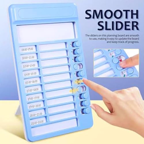 ZIVIK Habit Tracker Daily Planner Board for Kids & Adults | Reusable To-Do List Chore Chart with 15 Detachable Cards, Weekly Record & Motivation Paper | Plastic Checklist Routine Planner (Blue) - Image 4