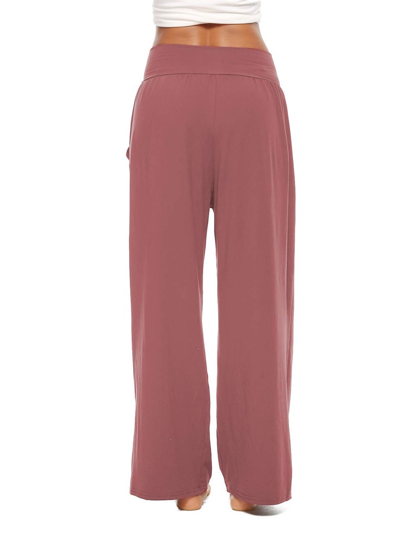 ZJCT Womens Yoga Sweatpants Wide Leg Joggers Pants Loose Comfy Lounge Pajama Pants with Pockets Cameo L - Image 4