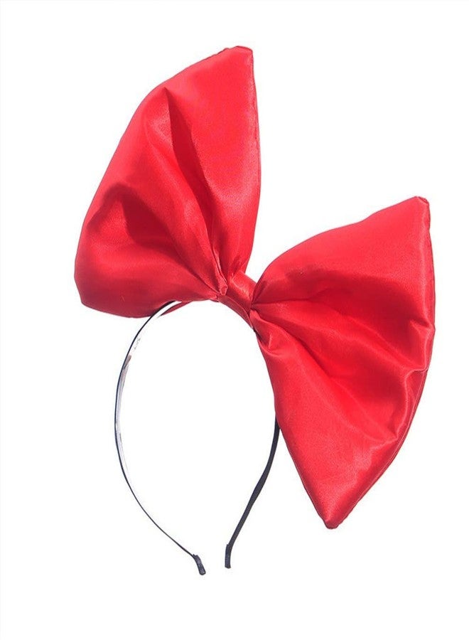 Ebonee Bow Headband Bowknot Hair Bands for Halloween, Women Red Big Hairs Bows Hairband, 10'' Huge Bow Hair Hoop for Cosplay Costume Party Holiday Decoration - Image 1