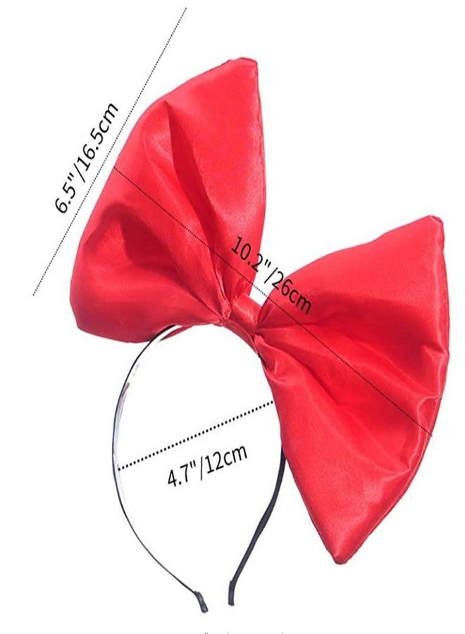 Ebonee Bow Headband Bowknot Hair Bands for Halloween, Women Red Big Hairs Bows Hairband, 10'' Huge Bow Hair Hoop for Cosplay Costume Party Holiday Decoration - Image 2