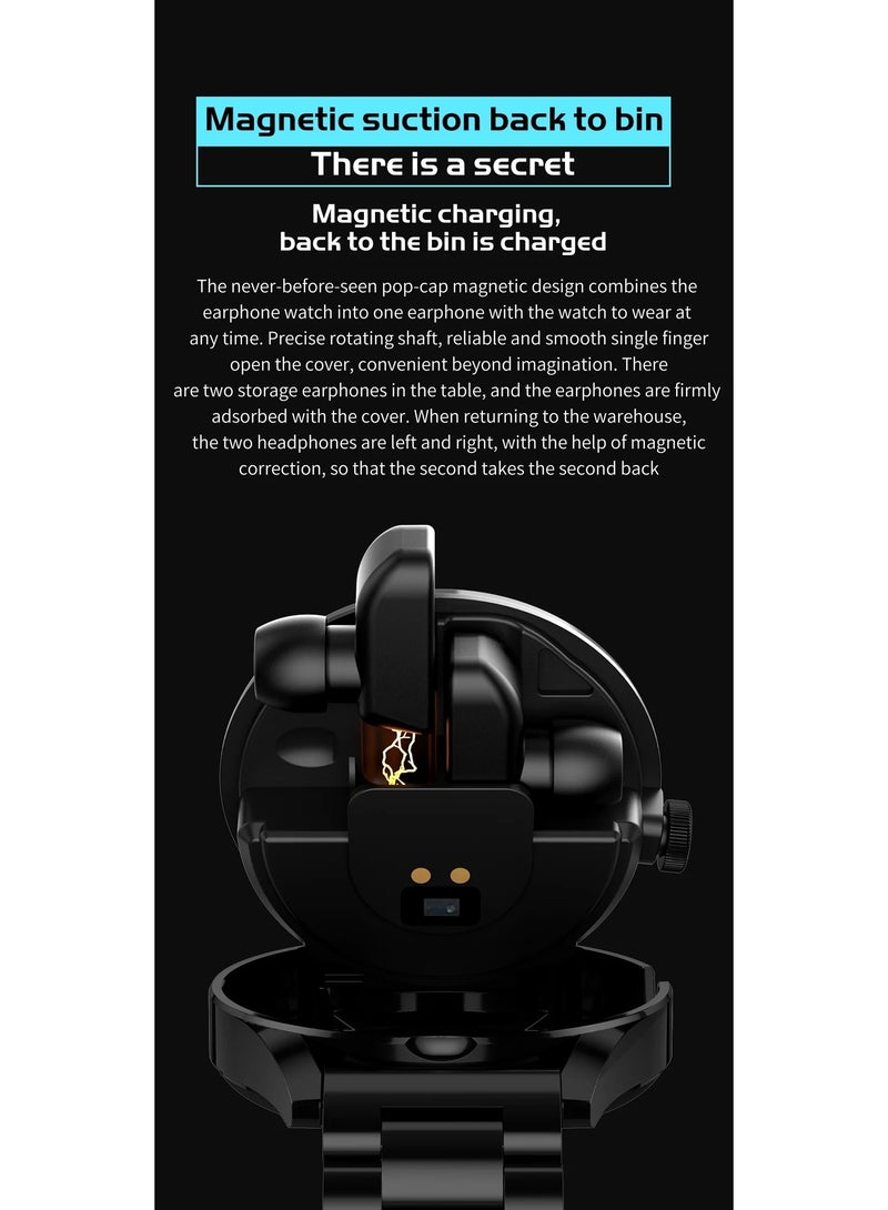 ساعة ذكية جديدة GT5BUDS للرجال/النساء TWS ساعة سماعة 2 في 1 بلوتوث دعوة مراقب معدل ضربات القلب Eublood الأكسجين IP67 مقاوم للماء لنظام IOS - Image 5