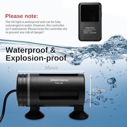 SainSmart XpertMatic Aquarium Sterilizer Light, 5W Mini Submersible Sanitizer with Timer Aquarium, Waterproof Lamp Cleaning Green and Algae for Fish Tank, Pond, Swimming Pool, Saltwater, Freshwater - Image 2