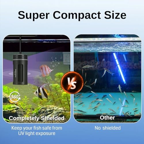 SainSmart XpertMatic Aquarium Sterilizer Light, 5W Mini Submersible Sanitizer with Timer Aquarium, Waterproof Lamp Cleaning Green and Algae for Fish Tank, Pond, Swimming Pool, Saltwater, Freshwater - Image 3