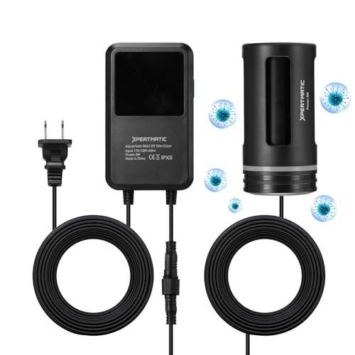 SainSmart XpertMatic Aquarium Sterilizer Light, 5W Mini Submersible Sanitizer with Timer Aquarium, Waterproof Lamp Cleaning Green and Algae for Fish Tank, Pond, Swimming Pool, Saltwater, Freshwater - Image 1