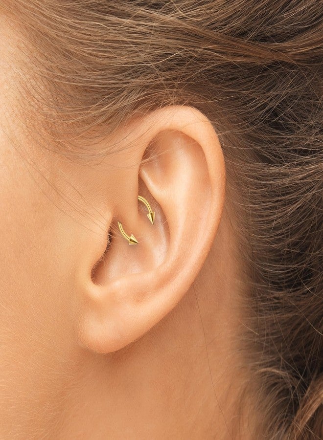 Yolev 9PCS 16g Horseshoe Septum Ring for Women Surgical Stainless Steel Septum Nose Rings 10mm Nose Septum Piercing Jewelry Eyebrow Lip Rings Men Balls & Spikes Snake Bite Gold - Image 4