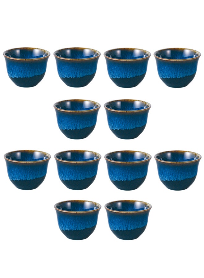 Trust Porcelain Cawa Cup Set 12 Pieces 110ML Multicolor Small Coffee Tea Cups for Daily Use Home and Outdoor - Image 2