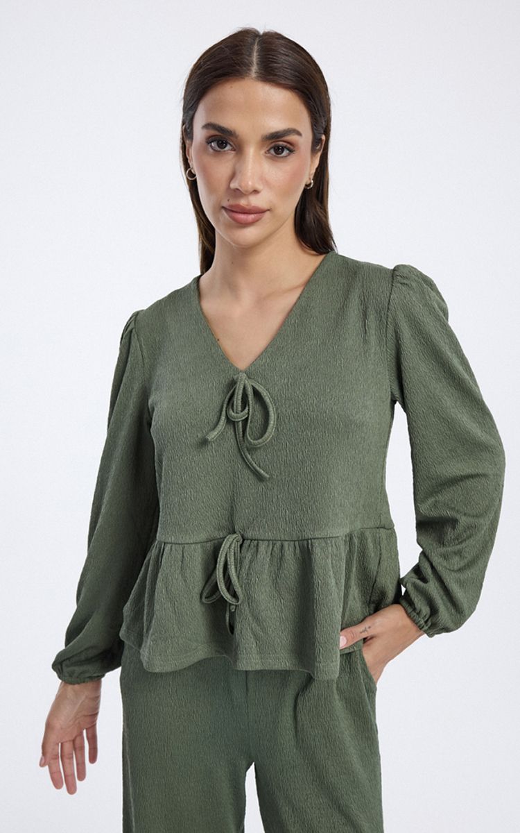 RINA Blouse with Front Tie Details - Image 1