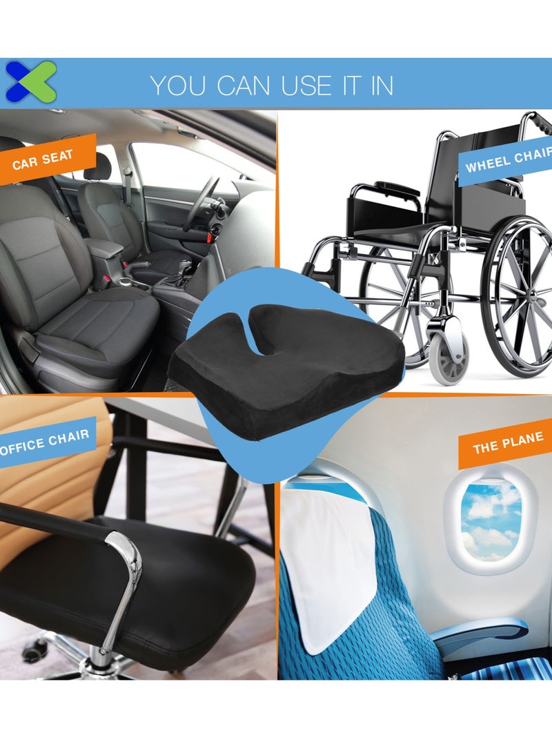 ماكس كمفورت مقعد ناسور مطور من الميموري فوم , حل طبيعي لآلام اسفل الظهر وآلام الناسور وتخفيف عرق النسا , لون اسود - Image 4