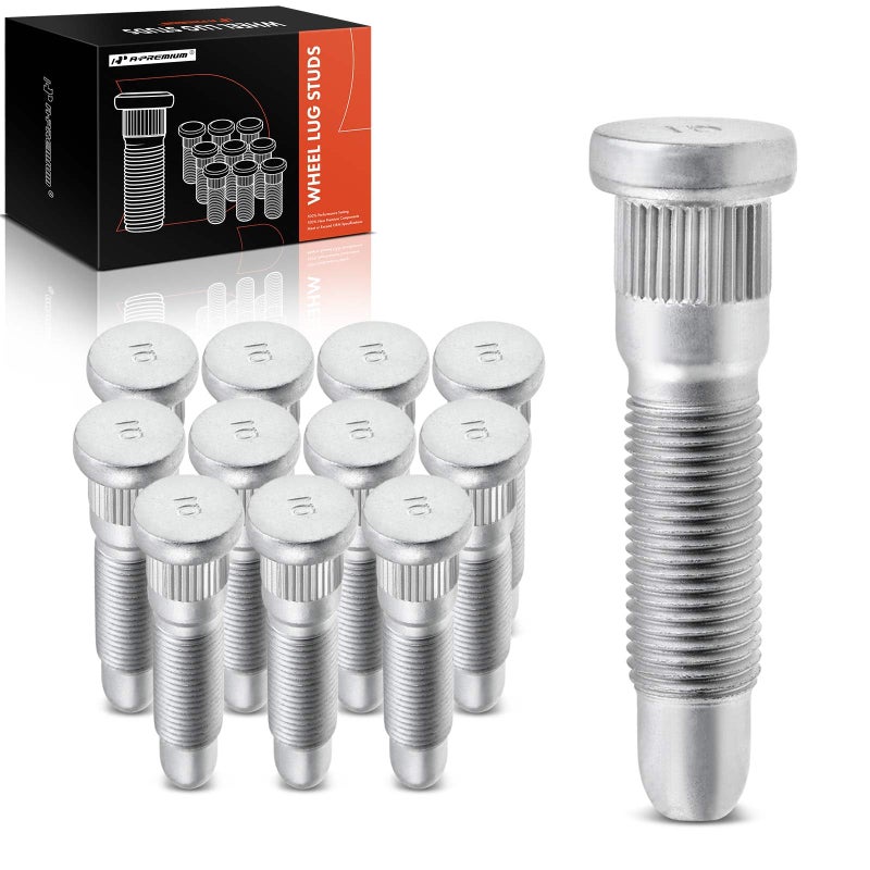 APremium 12PCS Wheel Studs M14 x 150 31mm Long Lug Studs Compatible with Chevrolet Silverado Tahoe Express GMC Sierra Yukon Cadillac Hummer