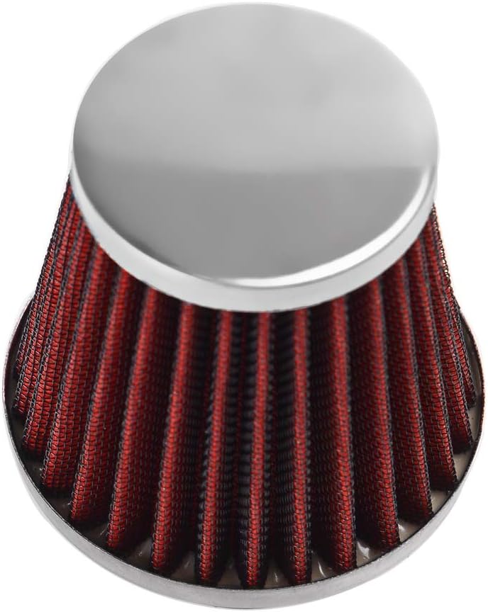 evermotor Universal Red Double Layer Steel Air Filter Motorcycle Scooter ATV Moped Quad 52mm 53mm 54mm - Image 5