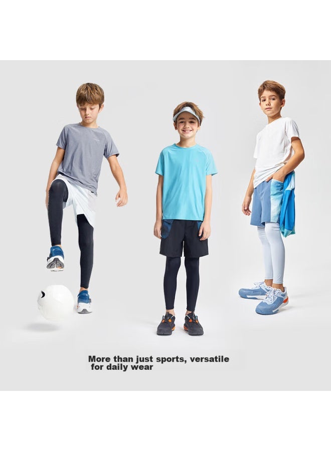 Moodytiger Boys' Short-sleeve T-shirt, Lightweight And Cool, Summer Children's Sportswear, Kids' Round Neck Comfortable Elastic Simple Versatile T-shirt - Image 5
