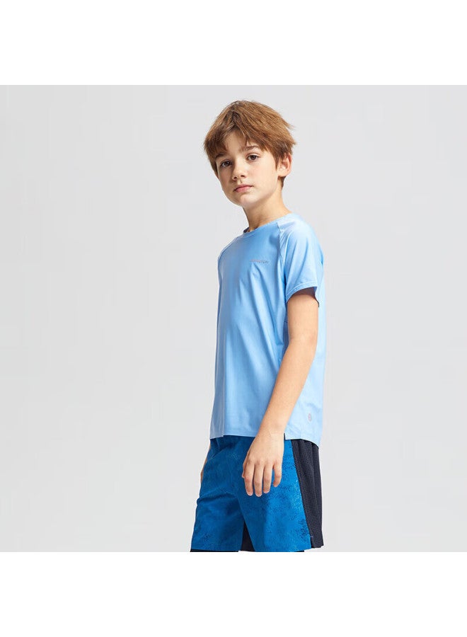 Moodytiger Boys' Short-sleeve T-shirt, Lightweight And Cool, Summer Children's Sportswear, Kids' Round Neck Comfortable Elastic Simple Versatile T-shirt - Image 2
