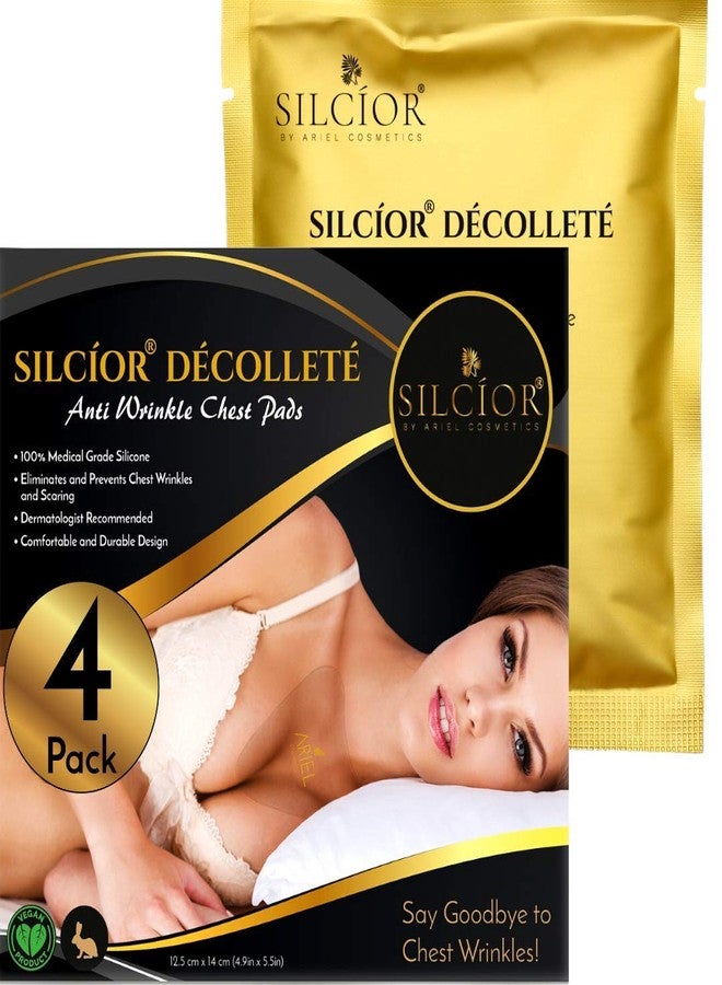 SILCÍOR SILCIOR 4 PACK Chest Wrinkle Pads, Silicone Chest Pad, Decollete Anti Wrinkle, Chest Wrinkle Pads Sleeping Reusable, Chest Patches - Image 1