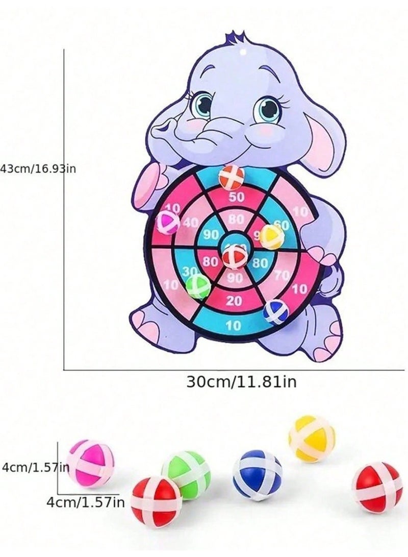 YUJA Darts board game, sticky ball throwing and children's shooting game, indoor and outdoor puzzle toys, (board+three balls) - Image 5