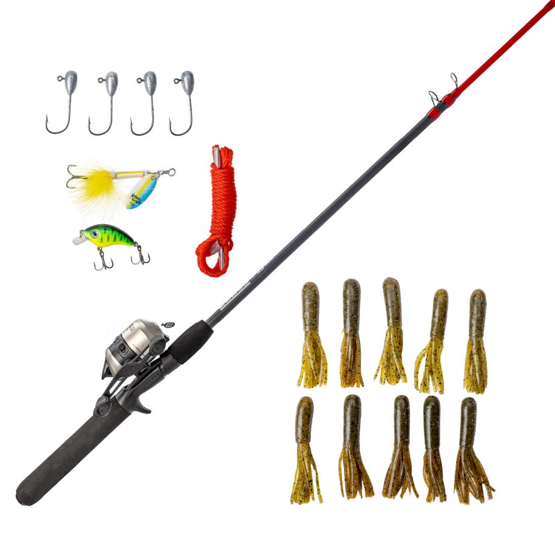 Zebco 33 Micro Bitsy Spincast Reel and Fishing Rod Combo 6Foot 6Inch 2Piece Telescopic Rod UltraLight Power PreSpooled 17Piece Tackle - Image 2