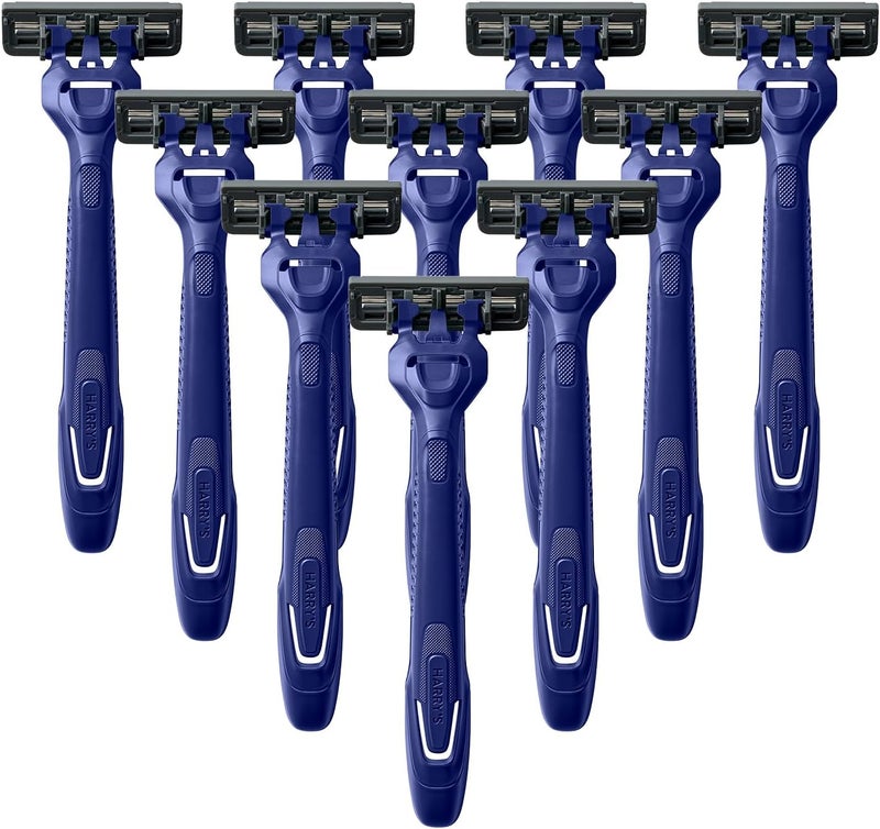 Harry's Men's Disposable Razors, 3-Blade Razors with Lubricating Strip and Pivoting Head, 10 count(Pack of 1) - Image 1