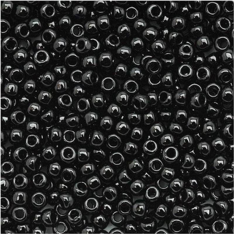 Toho Round Seed Beads 11/0 #49 'Opaque Jet' - 8 Gram Tube