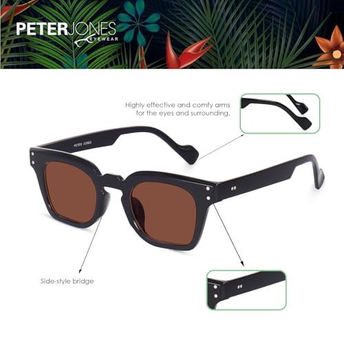 Peter Jones Square Unisex UV Protected Wide Frame Sunglasses (5668TB) - Image 5