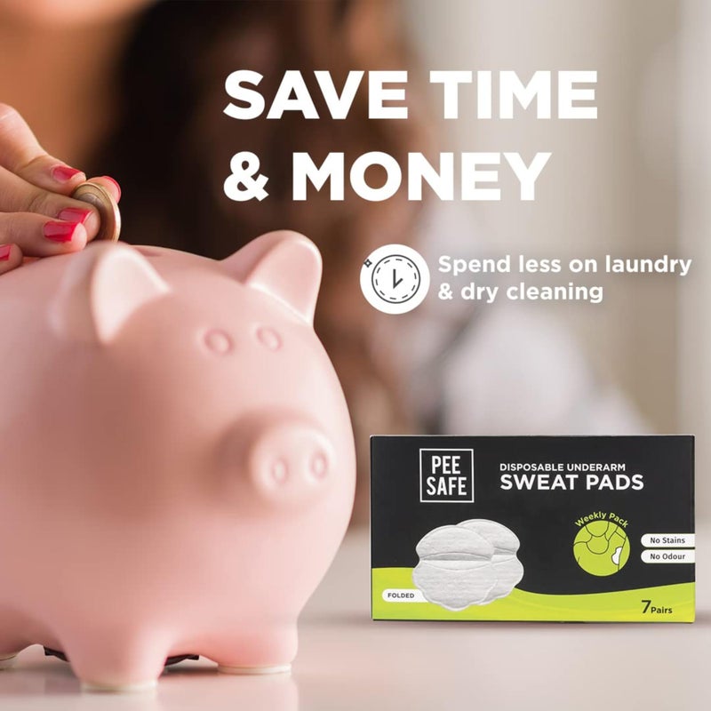 Pee Safe Disposable Underarm Sweat Pads for Men & Women | Ultra-Thin, Soft & Breathable Shields | Locks Sweat & Body Odor | Folded, Leakproof Armpit Liners | 7 Pairs Pack - Image 5