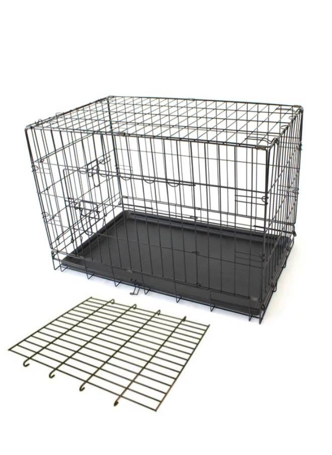 Double door foldable dog crate 86 cm