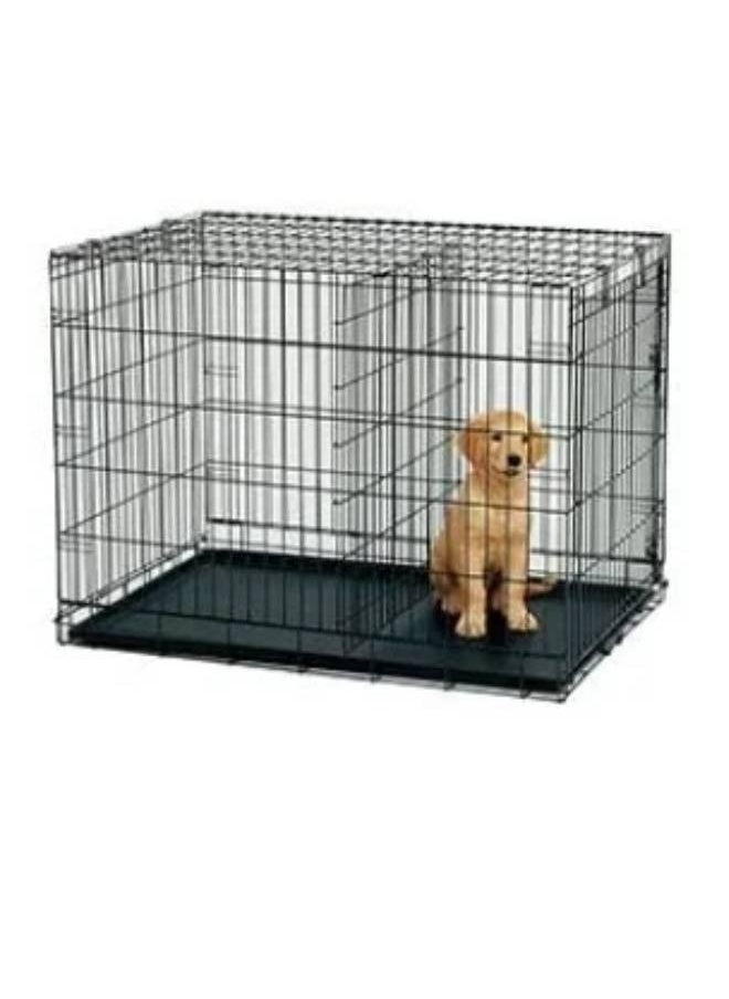 Double door foldable dog crate 86 cm