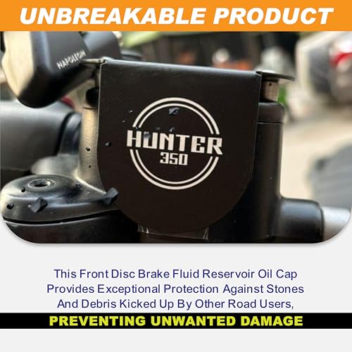 OBEROI'S TRADERS Hunter 350 Bike Stainless Steel Bike Front Disc Brake Fluid Reservoir Oil Cap/Container Guard Protector Cover - Image 5