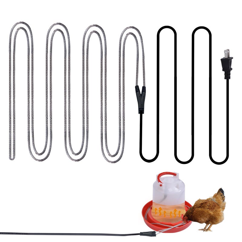 comincia Chicken Water Heater Cord â€“ Low-Watt Heated Chicken Waterer Cable for Winter, Safe Poultry Water Heating for Chickens, Ducks & Small Animals (1 Pack, Waterer Not Included) - Image 1