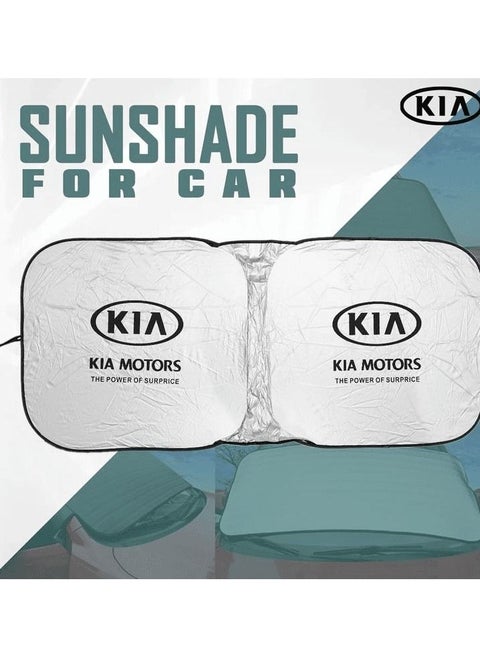 KIA Car Sun Shade UV Rays and Heat Protector Sun Visor Foldable Keep Your Vehicle Cool Blocks UV Rays, Car Windshield Sunshade
