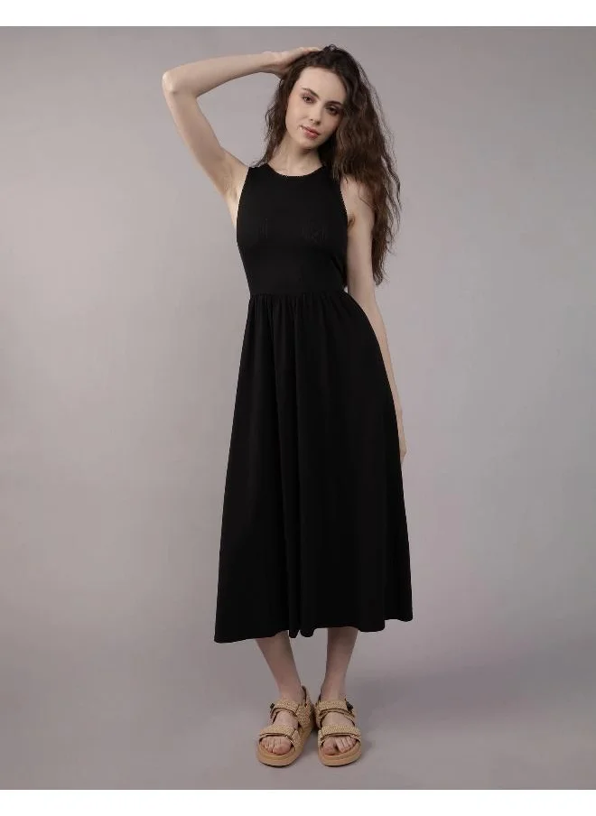 American Eagle AE Mixed Media Knit Midi Dress