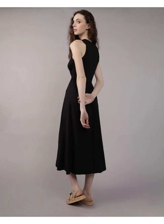 American Eagle AE Mixed Media Knit Midi Dress