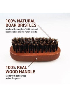 Wav Enforcer Wavenforcer Boar Bristle Pocket-Size Military Brush, Best Brush For Beards / Pocket / Purse / Travel Size, Medium Firmness  - Image 3