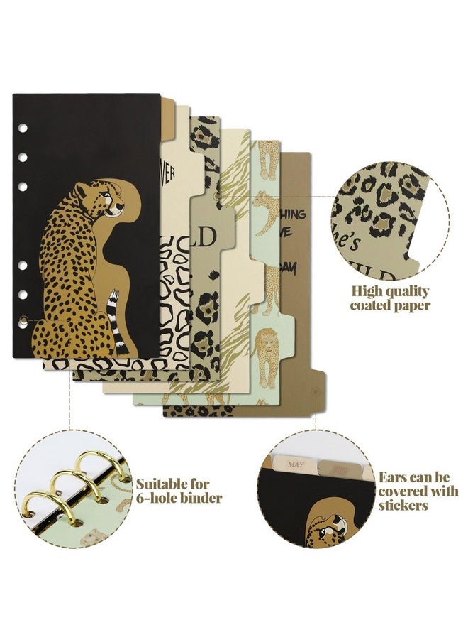 A6 6-Tabs Colorful Leopard Coated Paper Binder Divider Index Right Vertical Divider Set, 6 Holes Page Index Divider For 6-Rings Loose Leaf Planner Journal, Singer Fans Inspired Gift (Leopard, A6) - pzsku/Z3E4478E12E47686DBA83Z/45/_/1731922185/e7edbe41-9389-4c78-b662-180e58453dd8