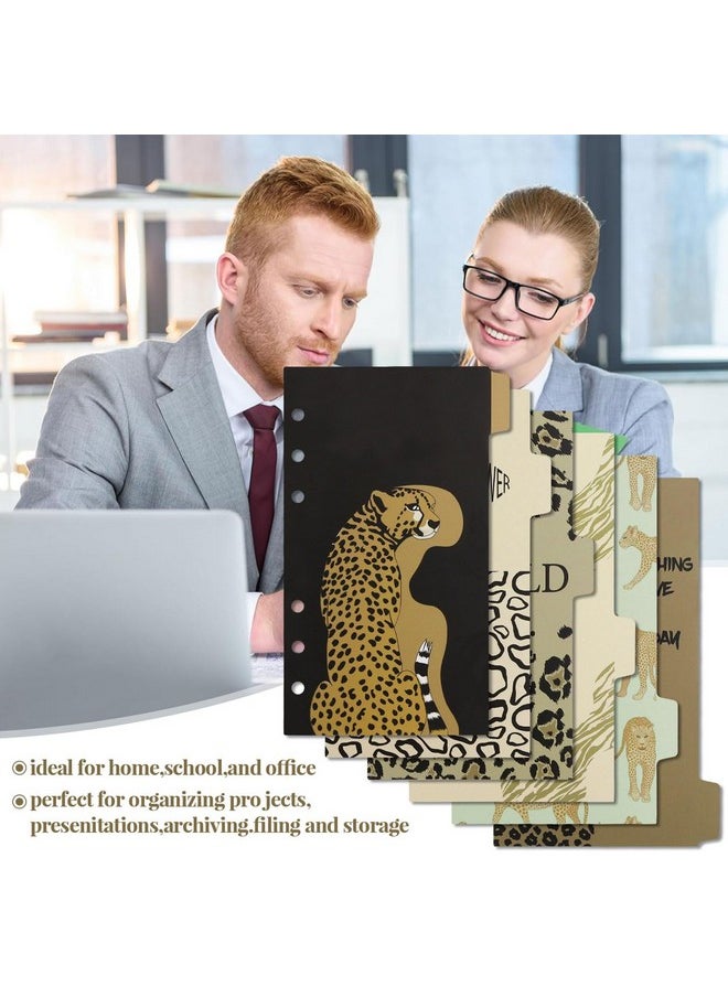 A6 6-Tabs Colorful Leopard Coated Paper Binder Divider Index Right Vertical Divider Set, 6 Holes Page Index Divider For 6-Rings Loose Leaf Planner Journal, Singer Fans Inspired Gift (Leopard, A6) - pzsku/Z3E4478E12E47686DBA83Z/45/_/1731922195/b1cdac72-a313-4958-87f2-a770a4e35d45