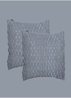 Donetella Cushion Cover,45X45 Cm (18X18 inch) 2-Pcs Decorative Throw Pillowcases Without Filler With Beautiful Abstract Art For Sofa Bed Living Room And Couch, Regent Grey  - Image 1