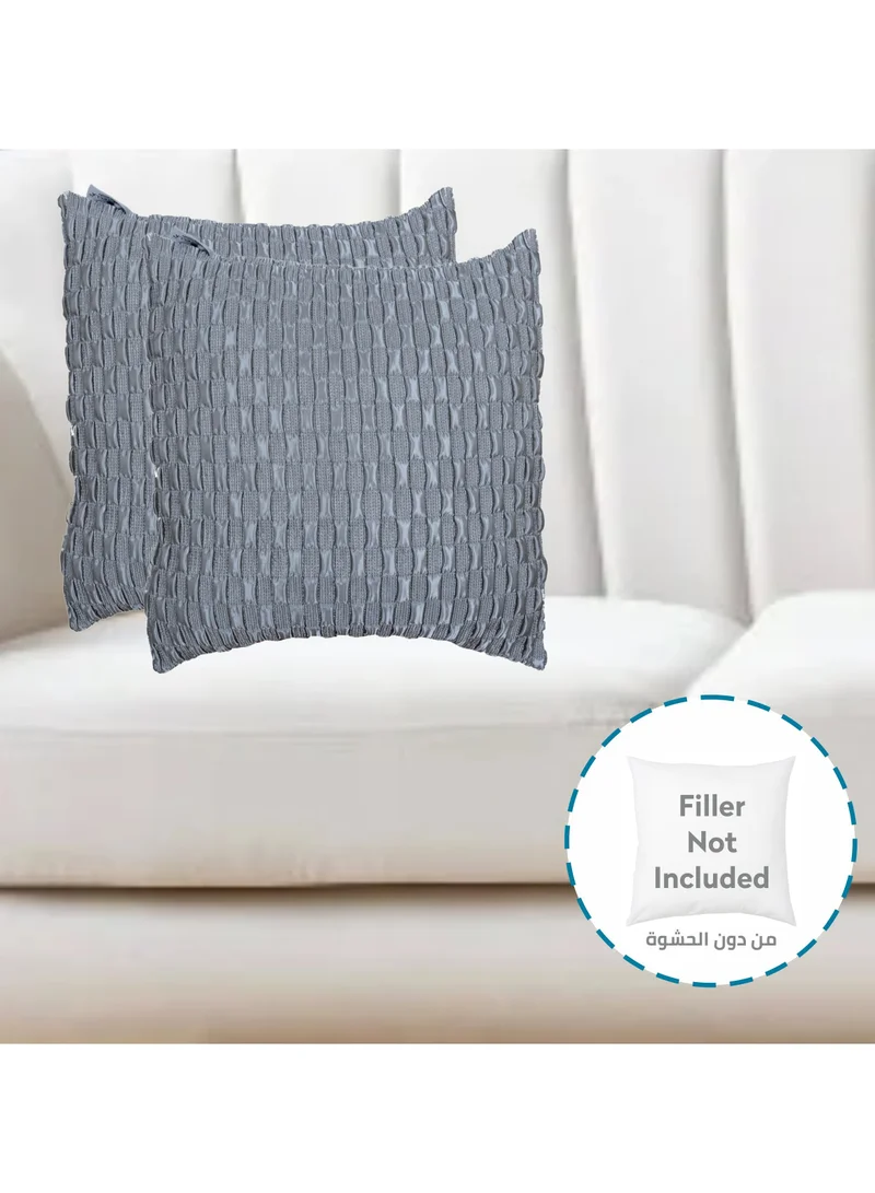 Donetella Cushion Cover,45X45 Cm (18X18 inch) 2-Pcs Decorative Throw Pillowcases Without Filler With Beautiful Abstract Art For Sofa Bed Living Room And Couch, Regent Grey